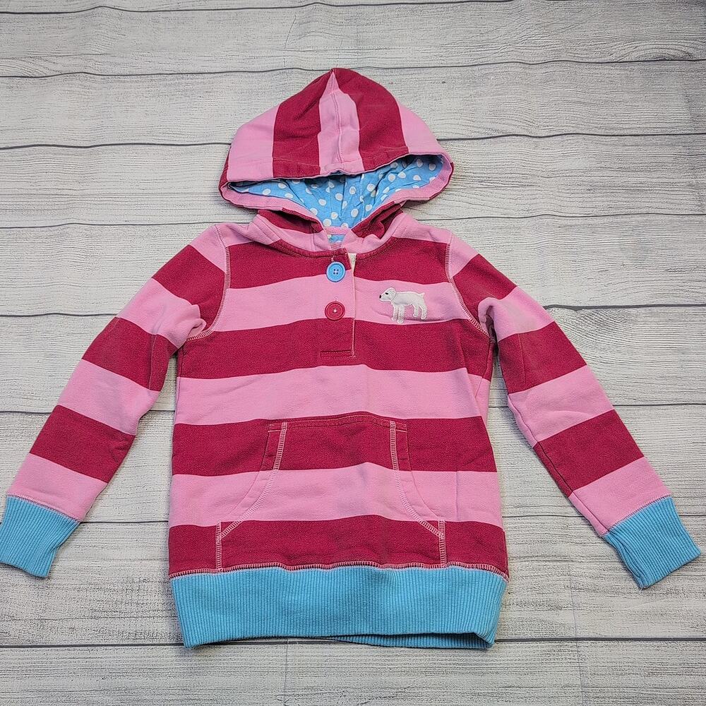 5/6 Mini Boden Striped Applique Hoodie